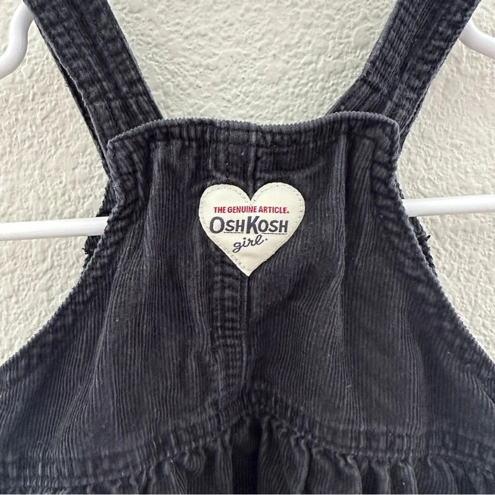 Vintage OshKosh Corduroy Infant Dress - Plaid Bow Holiday -‎ 12M